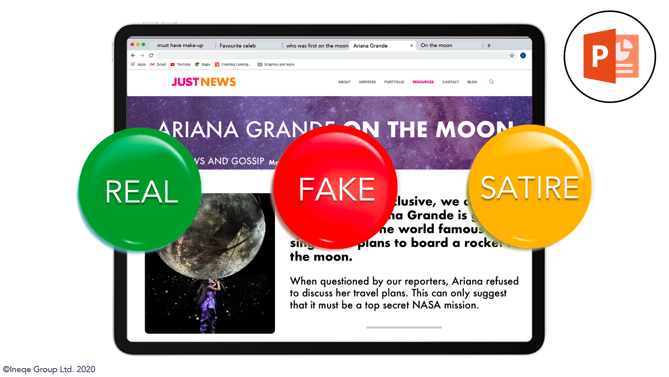 screenshot of fakenews powerpoint